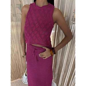Casual Style Back Cross Detail Openwork <b>Knit</b> <b>Set</b> 10097 - Product Image 6