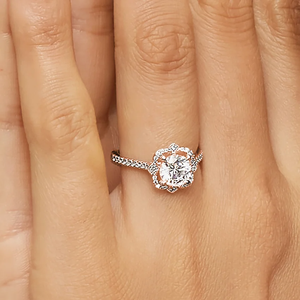 สง่างาม1.50กะรัตห้องปฏิบัติการตัดเพชร14K กุหลาบง่ามทองการตั้งค่าแหวนหมั้นงานแต่งงานอินเทรนด์ของขวัญเครื่องประดับเจ้าสาว - Product Image 4