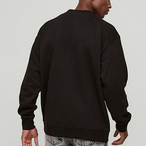 Sudadera de cuello redondo de algodón 100% con logotipo en relieve personalizado de alta calidad para hombre, sudaderas con capucha y sudadera de invierno cálidas de peso pesado de talla grande - Product Image 2