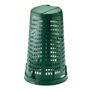 Support pour sac poubelle Stefanplast 100L avec couvercle vert, modèle 24702, poubelles écologiques - Product Image 2