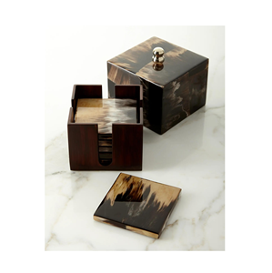 Juego de Posavasos de Cuerno Hechos a Mano de Alta Calidad Minimalista con Superficie Brillante para Decoración de Mesa por Tradebit - Product Image 2