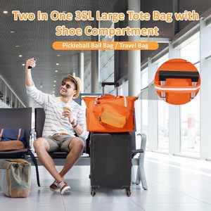 High Quality Unisex Pickleball Tote <b>Bag</b> with Shoe Compartment 30-<b>40L</b> Capacity OEM/ODM Supported Vietnam Factory - Product Image 6