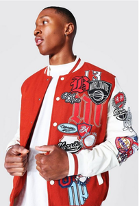 Veste universitaire Letterman de style personnalisé pour hommes veste en laine Melton en gros avec manches en cuir veste à capuche pour hommes - Product Image 3