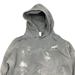 Stylish Fashionable <b>Pullover</b> <b>Men</b> Distress Hoodies 2025 Custom Made Latest Design <b>Men</b> Distress Hoodies For Adult - Product Image 2
