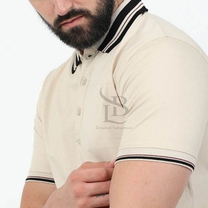Polos OEM ajustados para hombre en tallas grandes, manga corta con patrón sólido y colores de contraste, precio al por mayor transpirable - Product Image 6