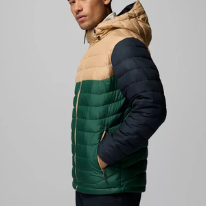 เสื้อแจ็คเก็ตพัฟเฟอร์ทรงโอเวอร์ไซส์สำหรับผู้ชาย  แบบมีฮู้ด  กันลม  บุใยสังเคราะห์  รักษ์โลก  สไตล์วินเทจ  ผิวมันเงา  สีดำ  พร้อมโลโก้สั่งทำพิเศษ - Product Image 2