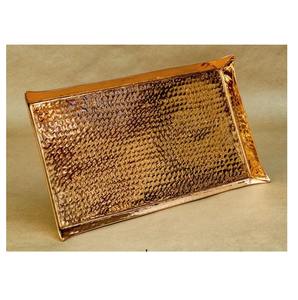 Plateau de service rectangulaire en cuivre martelé de haute qualité, parfait pour offrir en cadeau - Product Image 1