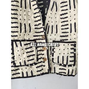 เสื้อโค้ทผู้หญิงสไตล์โบฮีเมียนวินเทจพิมพ์ลายดอกไม้ผ้าฝ้ายถักด้วยมือลายขวางฤดูใบไม้ร่วง - Product Image 5