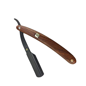 Maquinilla de afeitar de barbero con mango de madera para belleza, maquinilla de afeitar de barbero de borde recto, maquinillas de afeitar alemanas de acero inoxidable para hombres, buen artículo - Product Image 2