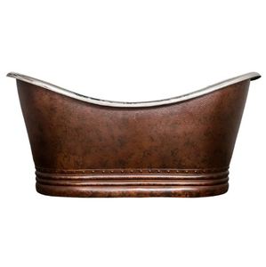 Cuves de trempage en cuivre fabriquées à la main Base à jupe debout libre Conception sur pattes martelée Fabriquées pour le confort Conceptions modernes en - Product Image 4