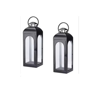 Lanterne à bougie faite à la main Design avantageux Lanterne design Meilleure qualité Couleur noire Métal agréable Lanterne lot de deux - Product Image 3