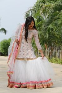 Nouveau lancement de créateur de style indien pakistanais exclusif ethnique Georgette broderie Sharara Palazzo à un prix raisonnable - Product Image 6