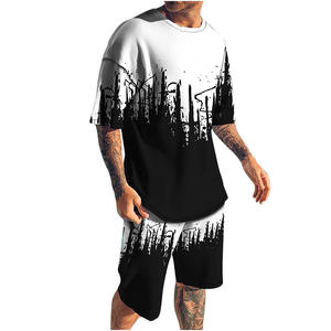 2025 Pakistan fait Top qualité été ensembles à manches courtes T-shirt Shorts ensemble décontracté sport costume hommes respirant coton respirant - Product Image 5