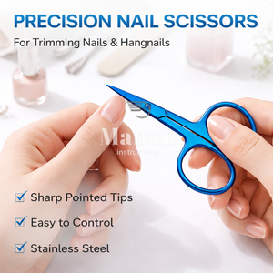 MANAN INSTRUMENTS - Tijeras Profesionales para Cutículas de Acero Inoxidable Azul, Herramienta de Manicura de Precisión con Punta Afilada y Duradera para Arte de Uñas - Product Image 6