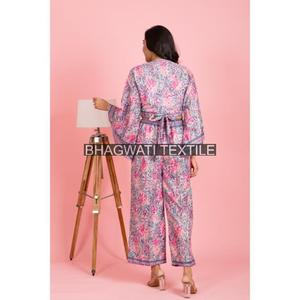 Gran oferta, Pantalones estampados de seda con diseño elegante para mujer, conjunto de Top Floral Vintage a juego, diseño personalizado, todos los tamaños, conjuntos de 2 piezas - Product Image 2