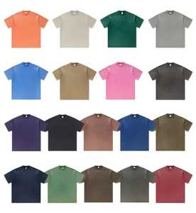 T-shirt délavé à l'acide pour hommes Service OEM Vêtements décontractés Design vierge Manches courtes Coupe ample Col O Facile à porter - Product Image 1