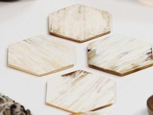 Sous-verre en corne de bœuf de qualité supérieure à 100 % pour le café, le thé, sous-verre pour usage multiple, décoration de table d'hôtel, restaurant, produits de cuisine - Product Image 6