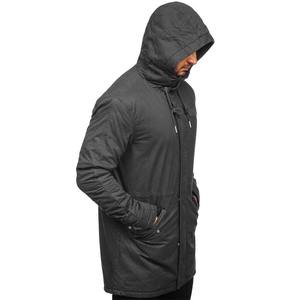 Veste de safari d'hiver pour homme, à capuche, doublée en denim, imperméable et coupe-vent - Product Image 4