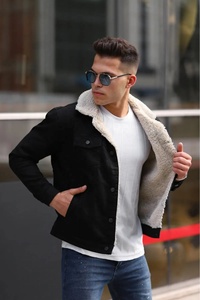 Chaqueta Cortavientos de Piel Sintética con Cierre y Manga Larga, Color Sólido, Nueva Colección 2026 - Product Image 4