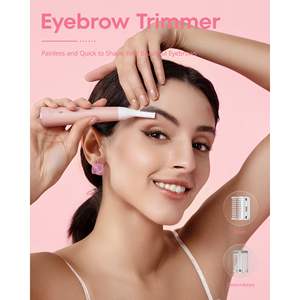 Tondeuse portable rose 2-en-1 pour nez, oreilles et sourcils pour femmes, rechargeable avec alimentation USB pour usage domestique, en camping-car et en voiture - Product Image 1