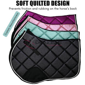 Premium Horse Riding 3 piezas Set Dressage Saddle Glitter Trim Matching Insonorizado Ear Bonnet Botas protectoras de cepillado - Product Image 3