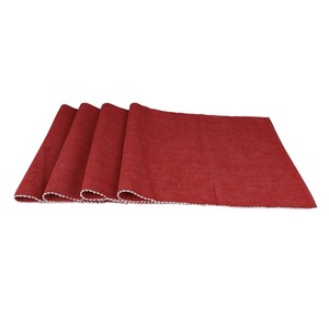 Mantel Individual de mesa de costilla de algodón 100%, manteles individuales de lino con patrón cuadrado sólido moderno de lujo para el hogar, hoteles, bodas tejidas - Product Image 6