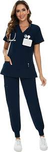 2025 nuevo traje de fregado elástico transpirable Hospital Scrub uniformes conjunto mujeres enfermería uniformes médicos - Product Image 4