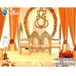 Sillas Mandap de boda de madera talladas a mano con estilo, sillas Mandap Vidhi de boda india especial, sillas Mandap de boda tradicional - Product Image 1