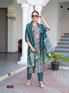 Conjunto de Dos Piezas Maruti Fashion de Primera Calidad, Estilo Tradicional con Bordado Jacquard, Largo hasta la Rodilla, Corte Regular - Product Image 6