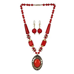 Nouvel ensemble de collier et boucles d'oreilles en résine ZAA 3 pièces pour femmes, collier tendance bohème, bijoux de fête - Product Image 4