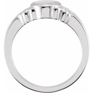 Oval Signet <b>Ring</b> Trendy 18K Gold Plated Princess Cut Diamond Inlay Geometric Number Shape Perfect Gift for Children - Product Image 2