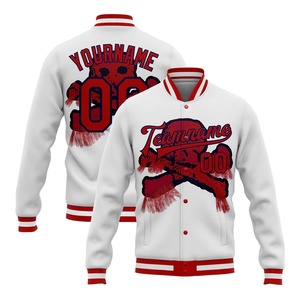 Chaqueta de lana personalizada para hombre ODM OEM con diseño de calavera estilo universitario bombardero de alta calidad - Product Image 1