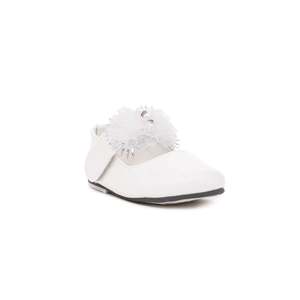 Bombas formales blancas para niñas con correa en el tobillo Tacón bajo Punta estrecha Cierre deslizante KD0554 - Product Image 3