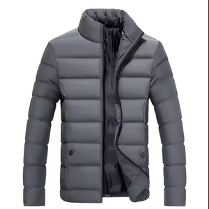 Chaqueta acolchada frontal con cremallera personalizada para hombre, abrigo de invierno acolchado grueso con estilo, abrigo de viaje ligero informal a la moda, fabricación - Product Image 3