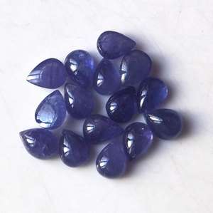 Cabochon en forme de poire en tanzanite bleue naturelle coupe 3x5mm pierre précieuse en vrac pour bijoux - Product Image 1