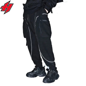 Pantalones Cargo de trabajo para hombre con bolsillos laterales Pantalones de moda para hombre Pantalones Cargo azules cielo informales de ajuste regular - Product Image 4