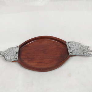 Wood Crafts Modern Wooden Decorative and Serving <b>Tray</b> Set-<b>Small</b> Medium and Large Sizes-Natural and Colored - Product Image 1