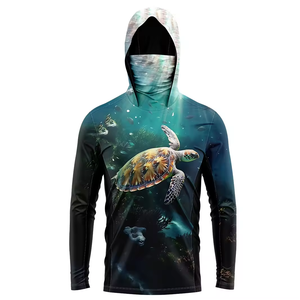 Impression par sublimation complète OEM Conception personnalisée Jersey à manches longues Performance 100% Polyester Spandex Vêtements de pêche Chemises à capuche - Product Image 2