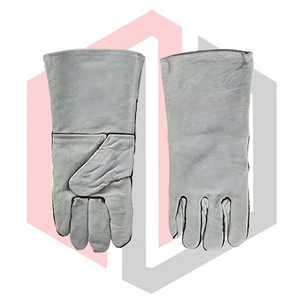 Guantes de Soldadura de Cuero de Gamuza Gris Resistentes al Calor, Antiestáticos, para Bomberos, Tig/Mig/Stick, 11 oz, 14 Pulgadas, Resistentes a Desgarros - Product Image 5
