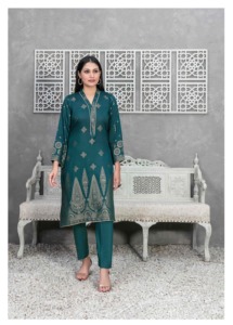 Vente chaude modeste pakistanais Shalwar Kameez vêtements d'hiver pour dames qualité d'exportation agrafe Broshia Banarsi tissu - Product Image 4