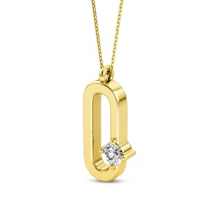 Pendentif Solitaire Élégant en Argent Sterling 925 Plaqué Or avec Lettre Initiale Personnalisée et Diamant de Laboratoire VVS VS EF de Qualité Supérieure - Product Image 6
