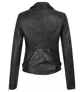 แจ็คเก็ตหนังแฟชั่นกันลมสำหรับผู้หญิงเสื้อแจ็คเก็ตแฟชั่นหนังแกะสำหรับผู้หญิง - Product Image 3