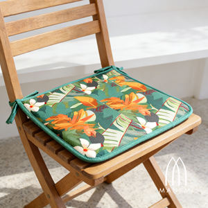 Cojín para Silla Repelente al Agua de 40x40x2 cm para Uso en Interiores y Exteriores, Fácil de Limpiar con Correas de Sujeción - Product Image 3