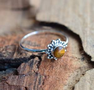 แหวนเงินแท้925รอบตาเสือแบบมินิมอลลิสต์พลอยสีเหลืองเพชรอัญมณีสไตล์คลาสสิกเครื่องประดับชั้นดีสำหรับงานแต่งงาน - Product Image 2