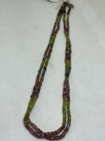 Collier de perles facettées en émeraude naturelle et multi-tourmaline, 2,70 mm-3,30 mm, longueur 7 pouces, 2 brins, 162,25 carats, Red Mountain