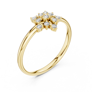 แหวนเพชรแฟชั่นเกาหลีสำหรับผู้หญิงชุบทอง10K Jewels - Product Image 5