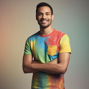 Camisetas de sublimación personalizada para hombre, camiseta multicolor de manga corta con cuello redondo, camisetas de algodón 100% sublimadas de alta calidad para hombre - Product Image 1