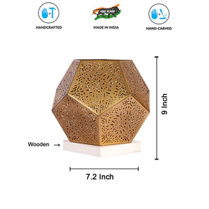 Lampe de table en métal chic et support de lampe à thé parfait pour n'importe quelle pièce Lampe de table en métal élégante et support de lampe à thé Lueur ambiante - Product Image 4