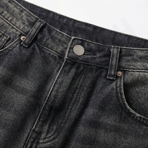 Boutique Automne Femmes Vintage Lavage délavé Pantalon large taille haute Écologique Imperméable Jeans Solide Casual Tissu denim Pantalon de qualité supérieure - Product Image 4