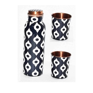 Botella de agua de cobre 32oz 950ml con bolsa de lona de transporte 100% botella de cobre puro para agua potable - Product Image 3